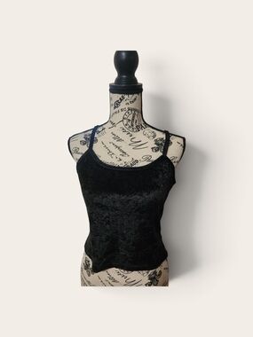 Black Velvet Spaghetti Strap Tank Top